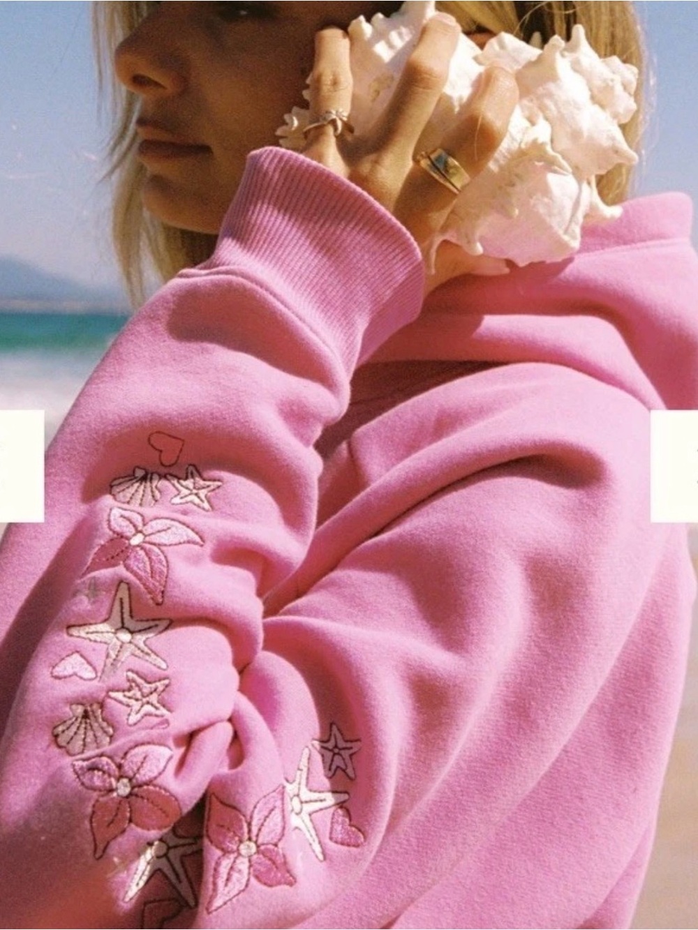 Pink Palm Puff "Under the Sea" Hoodie Pink Disney Mermaid Small NEW IN BOX - Picture 3 of 3